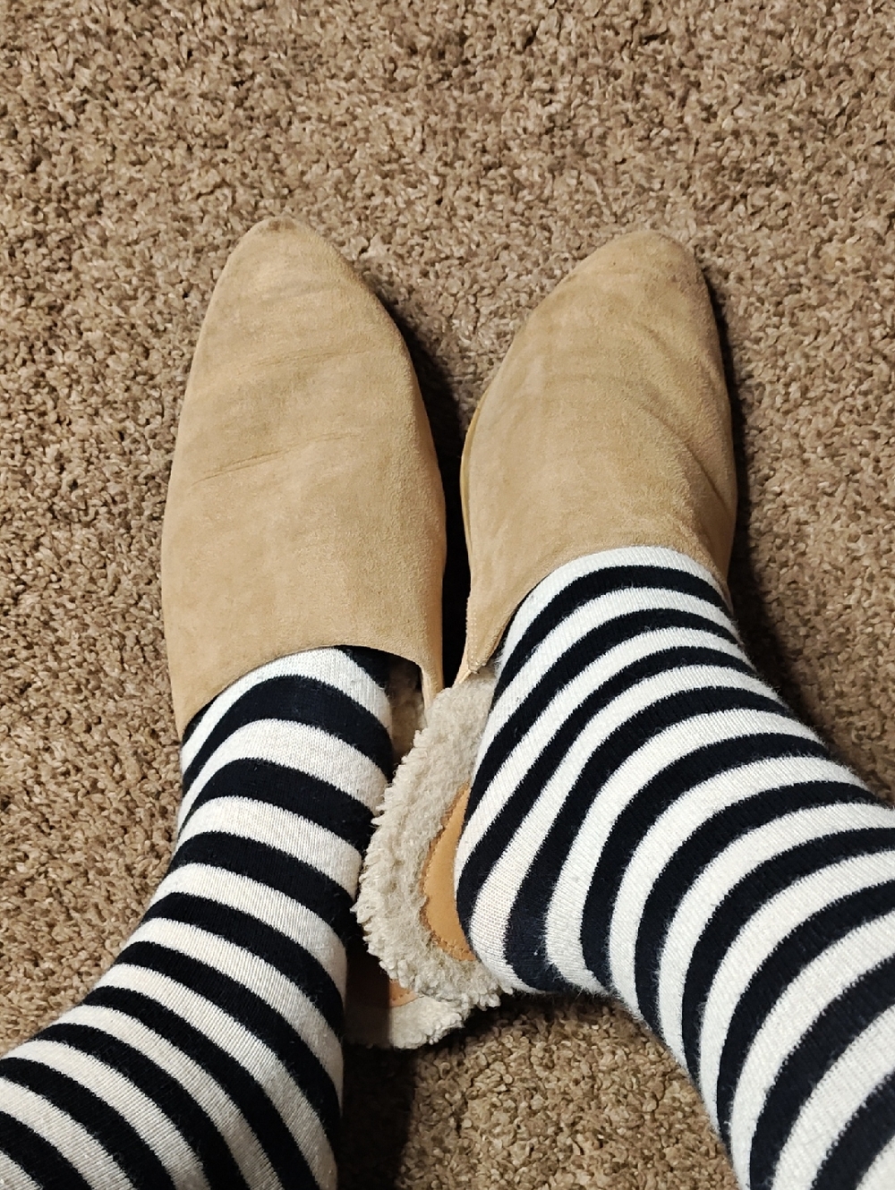 Universal Thread Tan Suede Slip-On Mules WORN!